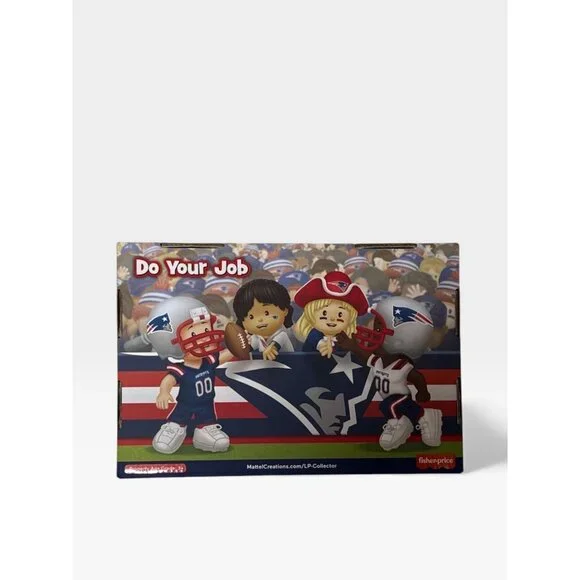 New England Patriots Little Collector People Fisher Price NFL Set 4 Football New - Picture 3 of 5